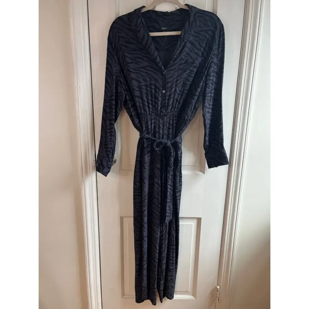 Rails Black Animal Print Jumpsuit L XL - Picture 2 of 7